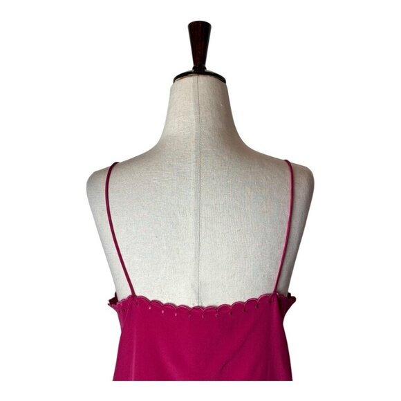 Sezane Tank Top Pink Silk Scalloped Neckline Flowy Athenee Camisole - Picture 5 of 11